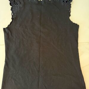 Elegant Black Lace Trim Top